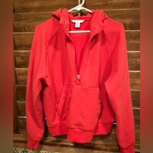 Athleta Vibrant Red Pullover Hoody